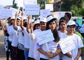 The awareness rally on polythene-free state organised by Rotary Club of Odisha in Bhubaneswar