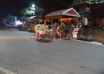 Night cleaning near Lingaraj temple in Bhubaneswar