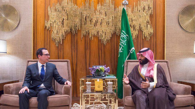 Saudi Arabia's Crown Prince meets with US Treasury Secretary Mnuchin