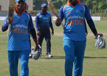 Ajay Reddy and Anil Gariya hit scintillating centuries for India against Sri Lanka in Cuttack, Thursday  