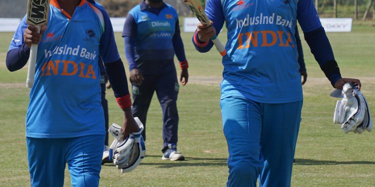 Ajay Reddy and Anil Gariya hit scintillating centuries for India against Sri Lanka in Cuttack, Thursday  