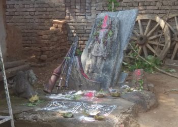 An ancient statute being worshipped at Junagarh