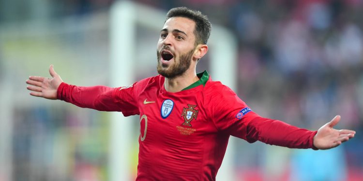 Portugal’s Bernardo Silva celebrates after scoring the winner against Poland, Thursday