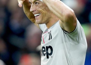 Cristiano Ronaldo celebrates after scoring the second for Juventus against Udinese, Saturday    