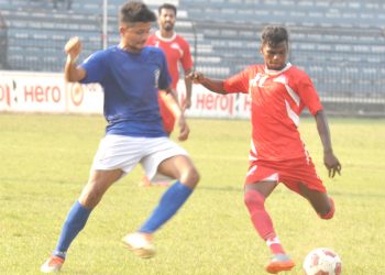 Sunrise Club and Sunshine Club players in action during their match in Cuttack, Tuesday
