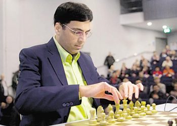 Viswanathan Anand played out a draw with David Navara, Tuesday