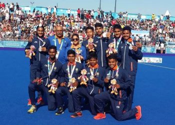 India men’s team pose with their medals at Buenos Aires