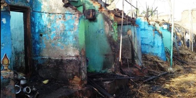 Berhampur: At least 40 rooms of 16 families were reduced to ashes after a major fire.