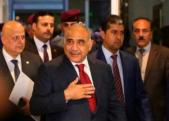 Adel Abdul Mahdi (front) arrives at the parliament in Baghdad, Iraq, on Oct 24, 2018.