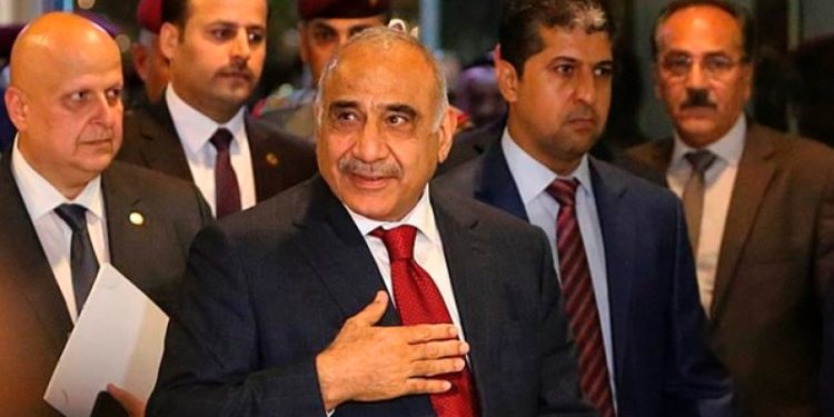 Adel Abdul Mahdi (front) arrives at the parliament in Baghdad, Iraq, on Oct 24, 2018.