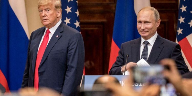 President Trump and Russian President Vladimir Putin in Helsinki on July 16, 2018.