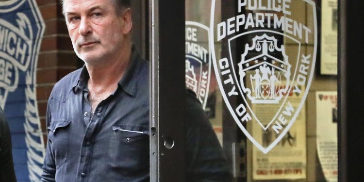 Alec Baldwin at the New York Police Department.