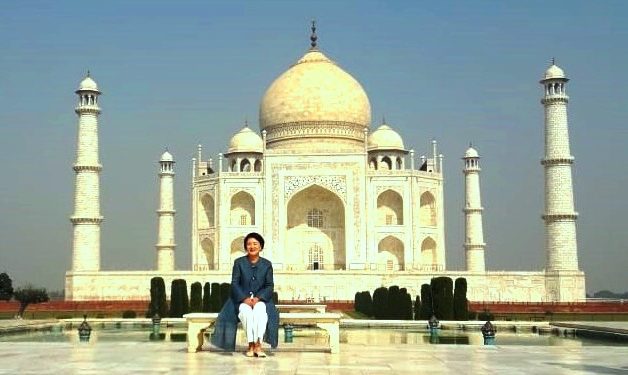 South Korean First Lady Kim Jung Sook at the Taj Mahal.