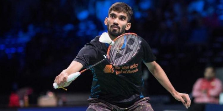 Kidambi Srikanth plays a shot against compatriot HS Prannoy in Kowloon, Thursday