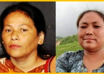 Agnes Kharshiing(L) and her aide Amita Sangma.