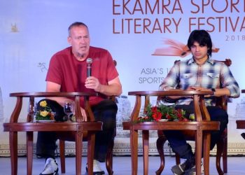 Neeraj Chopra and Uwe Hohn interacts during the  ESLF, Saturday