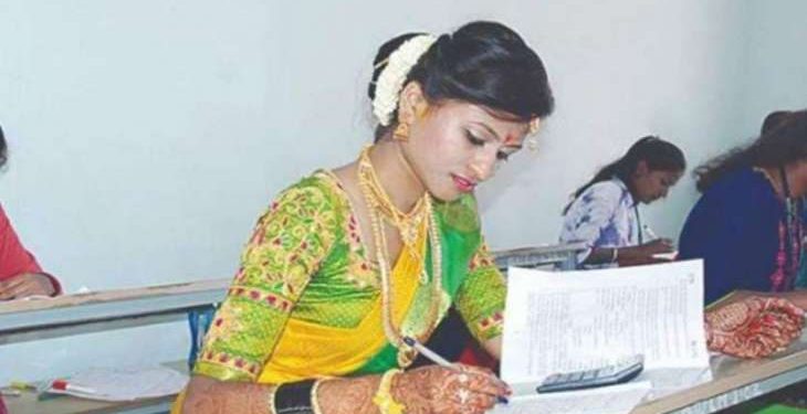 Newlywed bride writes exam minutes after wedding