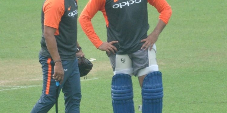 Indian captain Rohit Sharma during a practice session ahead of the second T20 match against West Indies