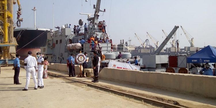 Ships arrive at Paradip for Navy Day