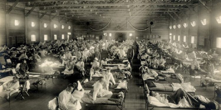 The terrible flu epidemic known as the Spanish sick killed up to 100 million. people or almost 5% of the world's population when it ravaged from 1918-20