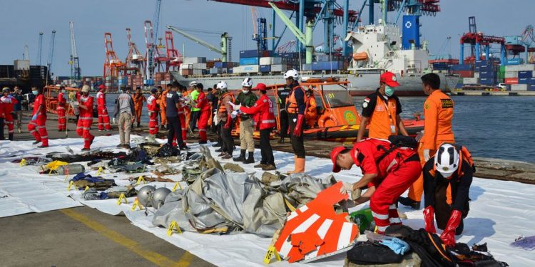 Remains of Lion Air flight JT 610.