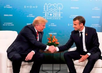 French President Emmanuel Macron and US President Donald Trump.