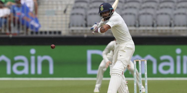 Virat Kohli bats during against Australia in Perth