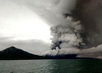 Indonesian authorities raised Anak Krakatoa's status to high alert, the second-highest danger warning (AFP)