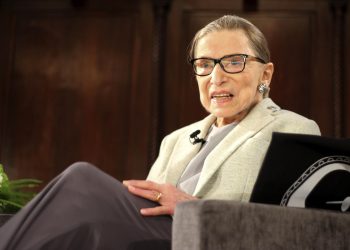 Supreme Court Justice Ruth Bader Ginsburg appears at an event in New York earlier this month, days before undergoing surgery for early stage lung cancer. The 85-year-old justice was discharged from the hospital on Christmas Day. (AP)