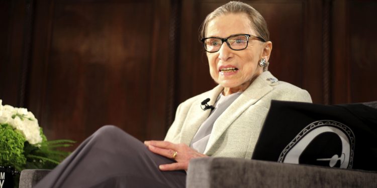 Supreme Court Justice Ruth Bader Ginsburg appears at an event in New York earlier this month, days before undergoing surgery for early stage lung cancer. The 85-year-old justice was discharged from the hospital on Christmas Day. (AP)