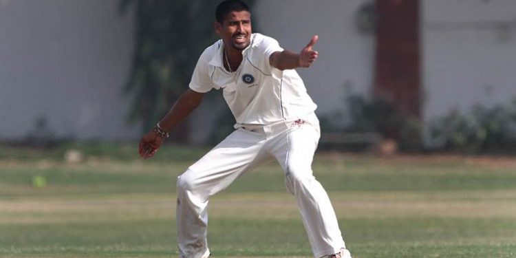 Basant Mohanty appeals successfully for the wicket against Rajasthan