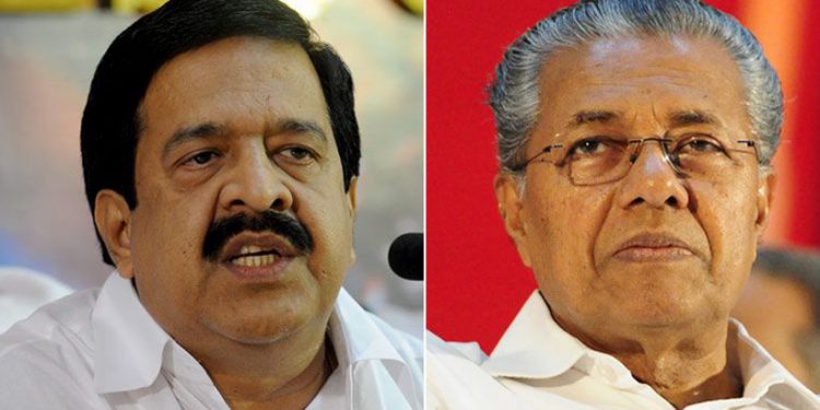 Pinarayi Vijayan and Leader of Opposition Ramesh Chennithala(L)