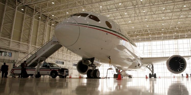 Mexican Air Force Presidential Boeing 787-8 Dreamliner is pictured at a hangar before it is put up for sale by Mexico's new President Andres Manuel Lopez Obrador, at Benito Juarez International Airport in Mexico City, Mexico December 2, 2018. REUTERS/Daniel Becerril