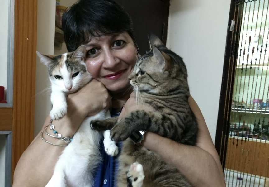 Swapna with her cats