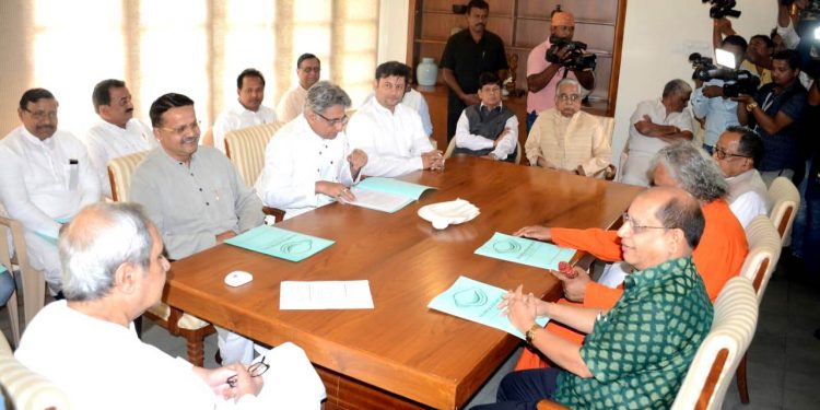 BJD parliamentary party meeting held under the chairmanship of its president and Chief Minister Naveen Patnaik at Naveen Niwas (OP)
