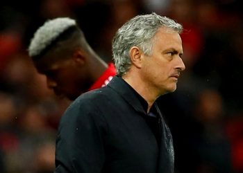 Soccer Football - Premier League - Manchester United vs West Bromwich Albion - Old Trafford, Manchester, Britain - April 15, 2018 Manchester United manager Jose Mourinho as Paul Pogba is substituted.