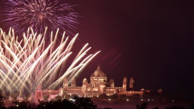 Image result for Priyanka Chopra, Nick Jonas get married, fireworks light up Jodhpur sky