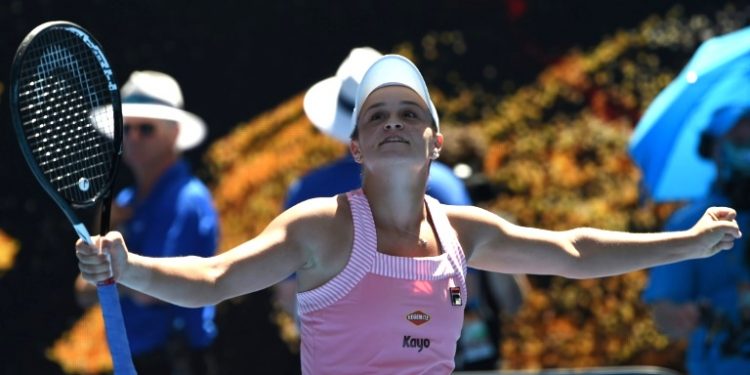 Australia's Ashleigh Barty brought Maria Sharapova's drive to win a first Grand Slam since the 2014 French Open to a grinding halt 4-6, 6-1, 6-4 (AFP)