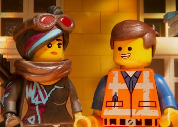 This image released by Warner Bros. Pictures shows the characters Lucy/Wyldstyle, voiced by Elizabeth Banks, left, and Emmet, voiced by Chris Pratt, in a scene from "The Lego Movie 2: The Second Part." (AP)