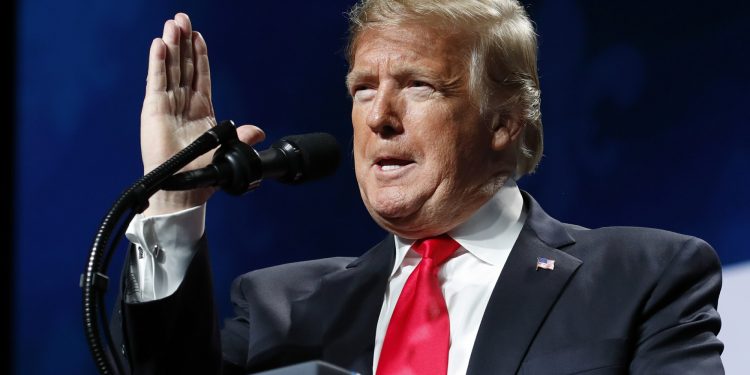 President Donald Trump speaks at the American Farm Bureau Federation's 100th Annual Convention, Monday Jan. 14, 2019, in New Orleans. (AP)