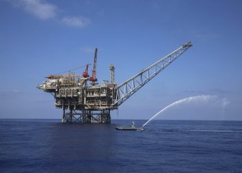 In this Sept. 2, 2015 photo, a rig is seen in the Tamar natural gas field in the Mediterranean Sea, off the coast of Israel. The discovery of natural gas fields off its Mediterranean coast has provided Israel a geopolitical boost with its neighbors. It’s tightened relations with Arab allies and built new bridges in a historically hostile region -- even without significant progress being made toward peace with the Palestinians. (AP)
