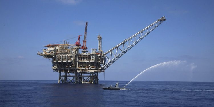 In this Sept. 2, 2015 photo, a rig is seen in the Tamar natural gas field in the Mediterranean Sea, off the coast of Israel. The discovery of natural gas fields off its Mediterranean coast has provided Israel a geopolitical boost with its neighbors. It’s tightened relations with Arab allies and built new bridges in a historically hostile region -- even without significant progress being made toward peace with the Palestinians. (AP)