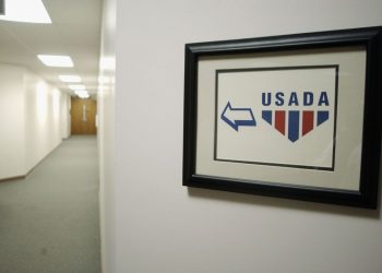 The entrance to the U.S. Anti-Doping Agency (USADA) is shown on Oct. 17, 2003, in Colorado Springs. (AFP)