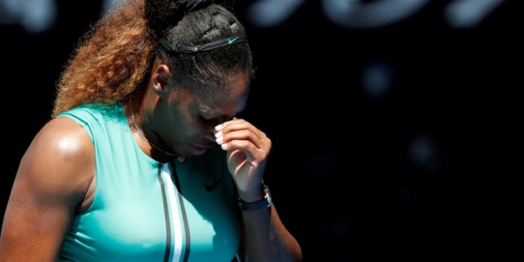Serena Williams battled back from a set down and was leading 5-1 in the third and serving for the match, only to throw it away with some poor serving and wild shots (AFP)