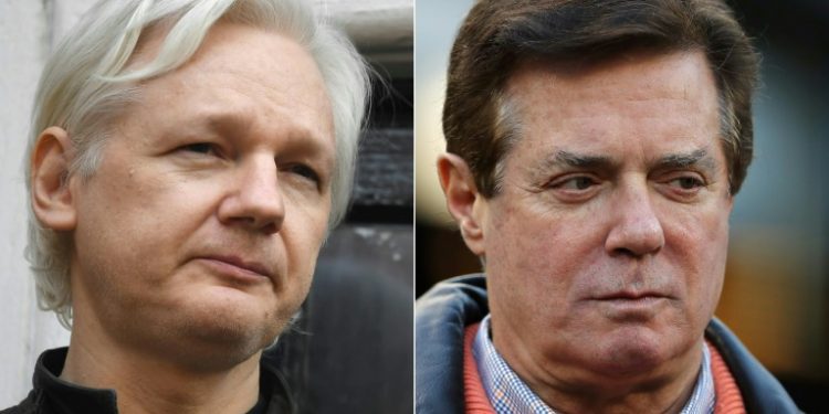 The investigation follows international subpoenas from the US Department of Justice, which is probing a report that President Donald Trump's disgraced former 2016 campaign chairman Paul Manafort held secret talks with Julian Assange (AFP)