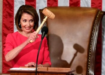 New Speaker of the US House of Representatives Nancy Pelosi takes the gavel as the new Congress opens -- the Democrat is the only woman ever to hold the post, and this is her second stint (AFP)