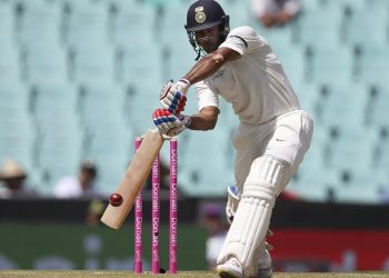 Mayank Agarwal plays a shot during his innings against Australia at SCG, Thursday