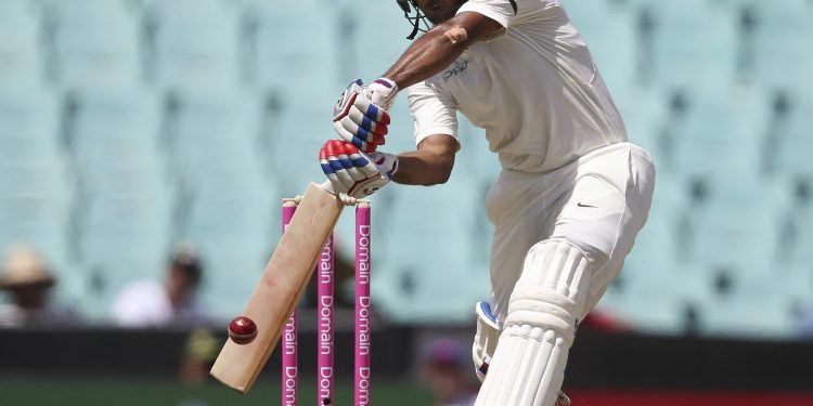 Mayank Agarwal plays a shot during his innings against Australia at SCG, Thursday