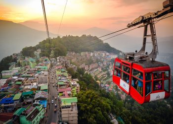 Bird's eye view of Gangtok