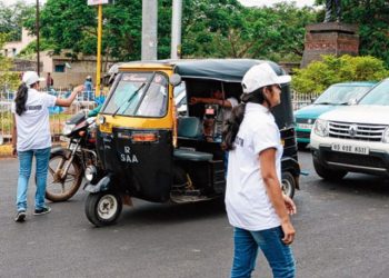 File photo of student traffic volunteers